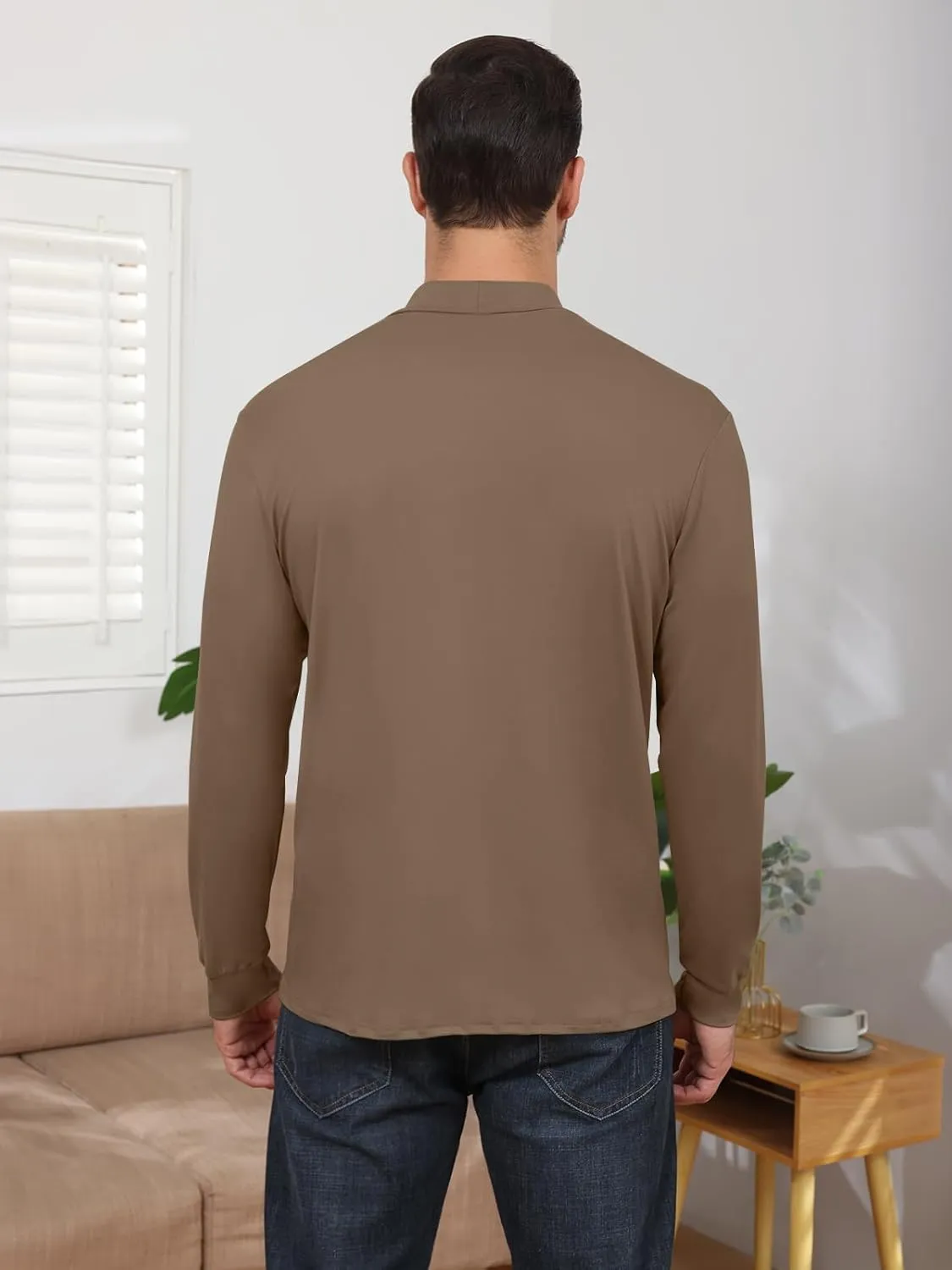 Angbater Mens Mock Turtleneck Long Sleeve Shirts Thermal Underwear Turtle Neck Undershirt Pullover T Shirt