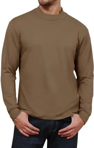 Angbater Mens Mock Turtleneck Long Sleeve Shirts Thermal Underwear Turtle Neck Undershirt Pullover T Shirt