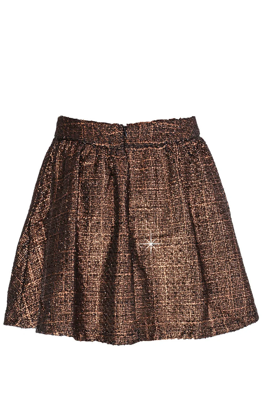 AZELIN Metallic Brown Mini Skirt