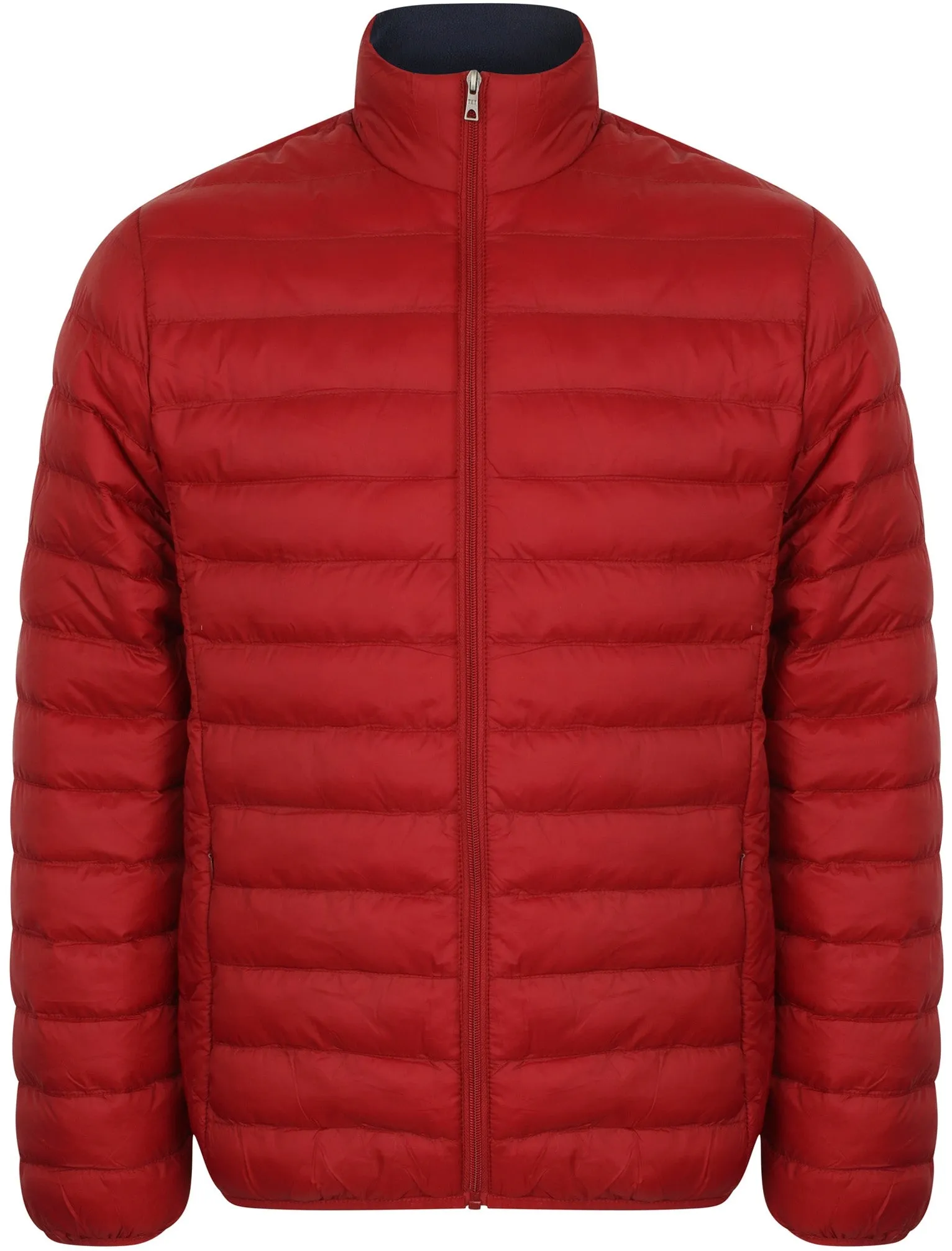 Bakman Funnel Neck Quilted Puffer Jacket in Deep Red - Tokyo Laundry
