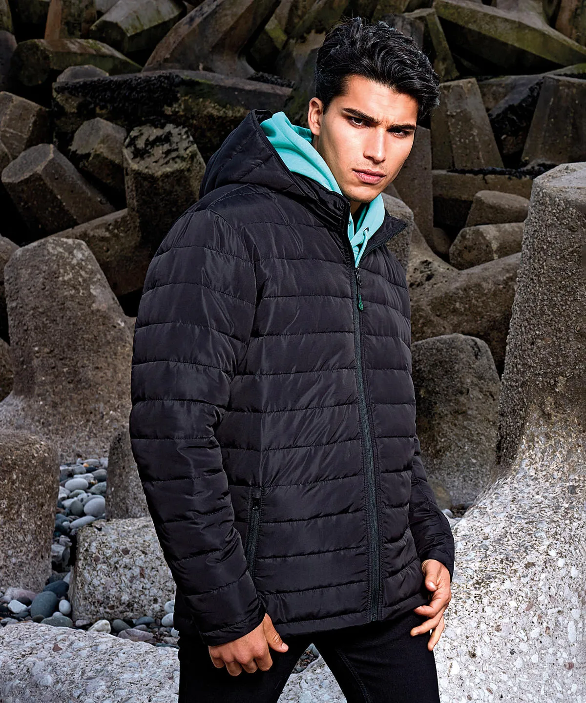 Black - Delmont recycled padded jacket
