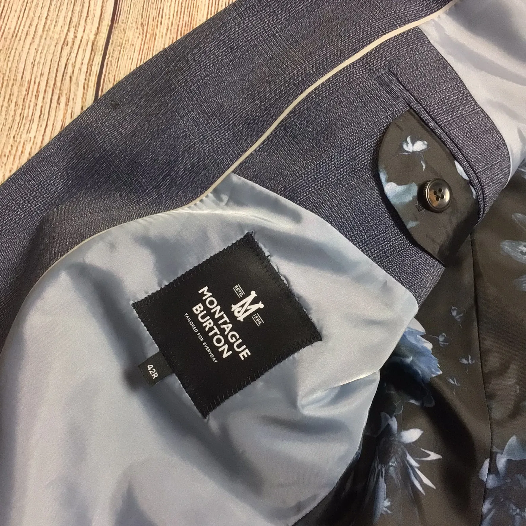 BNWT Montague Burton Blue Wool Blend Blazer Jacket Size 42R