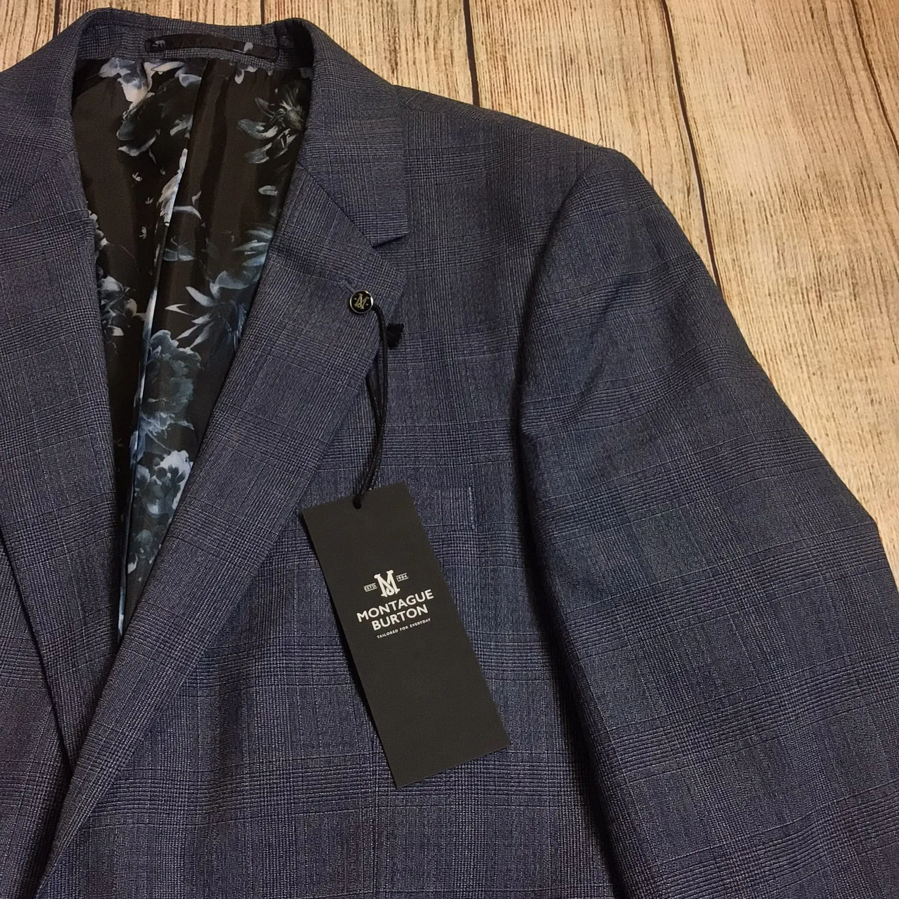 BNWT Montague Burton Blue Wool Blend Blazer Jacket Size 42R
