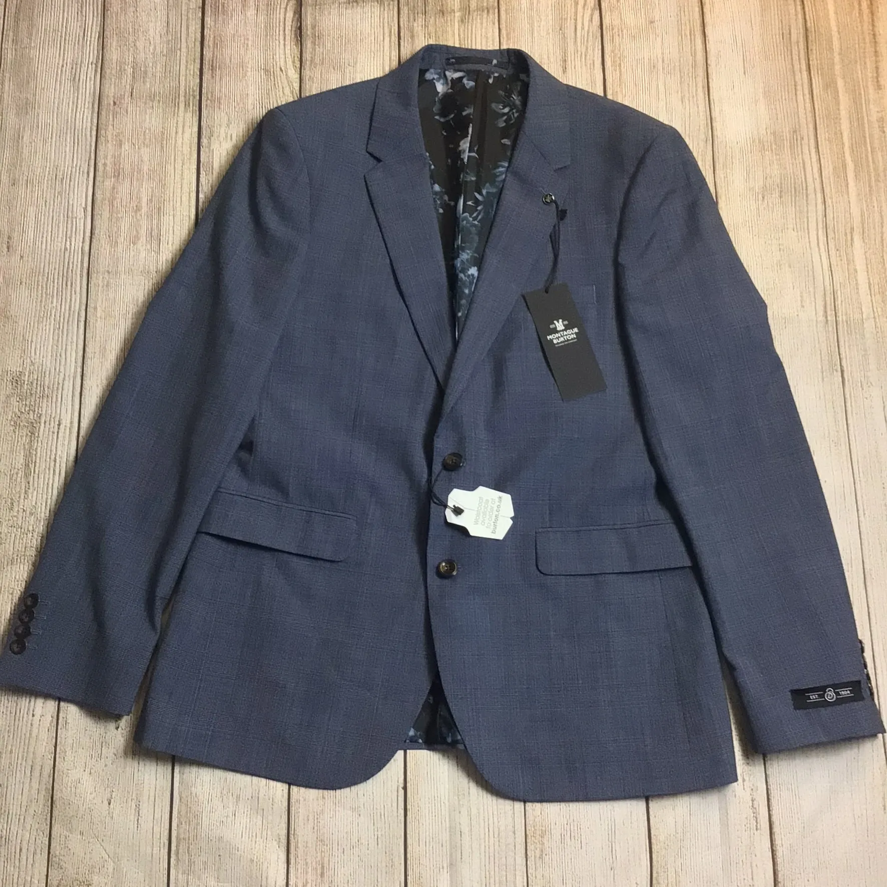 BNWT Montague Burton Blue Wool Blend Blazer Jacket Size 42R
