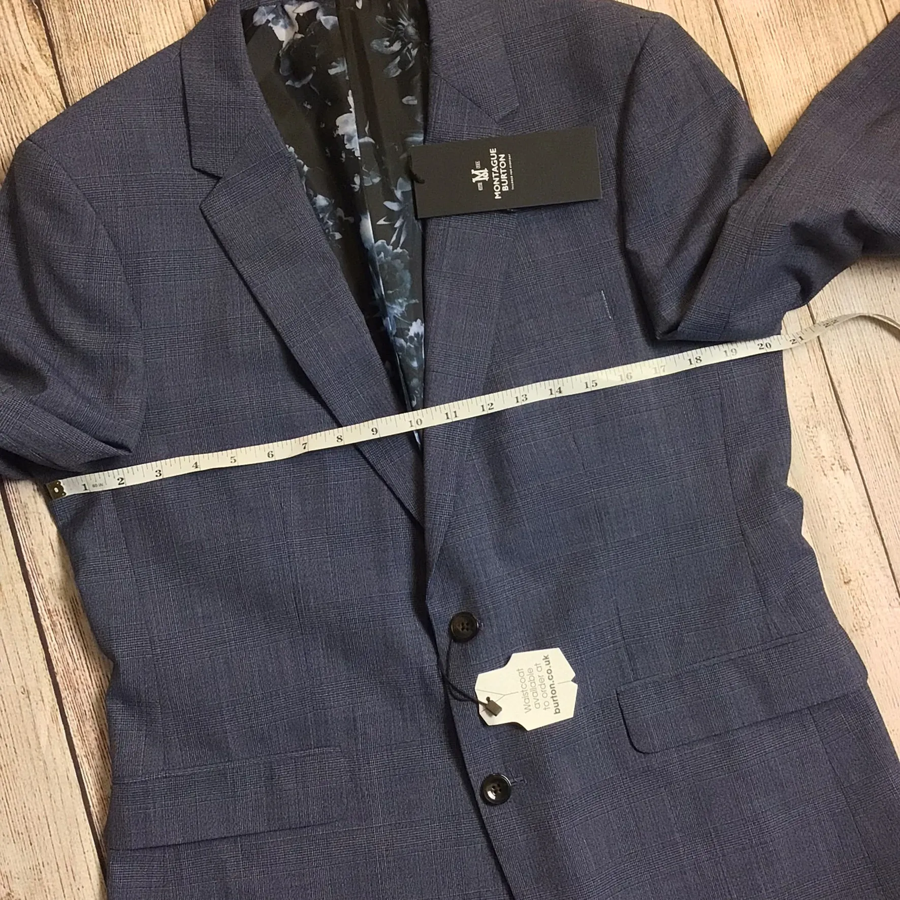 BNWT Montague Burton Blue Wool Blend Blazer Jacket Size 42R