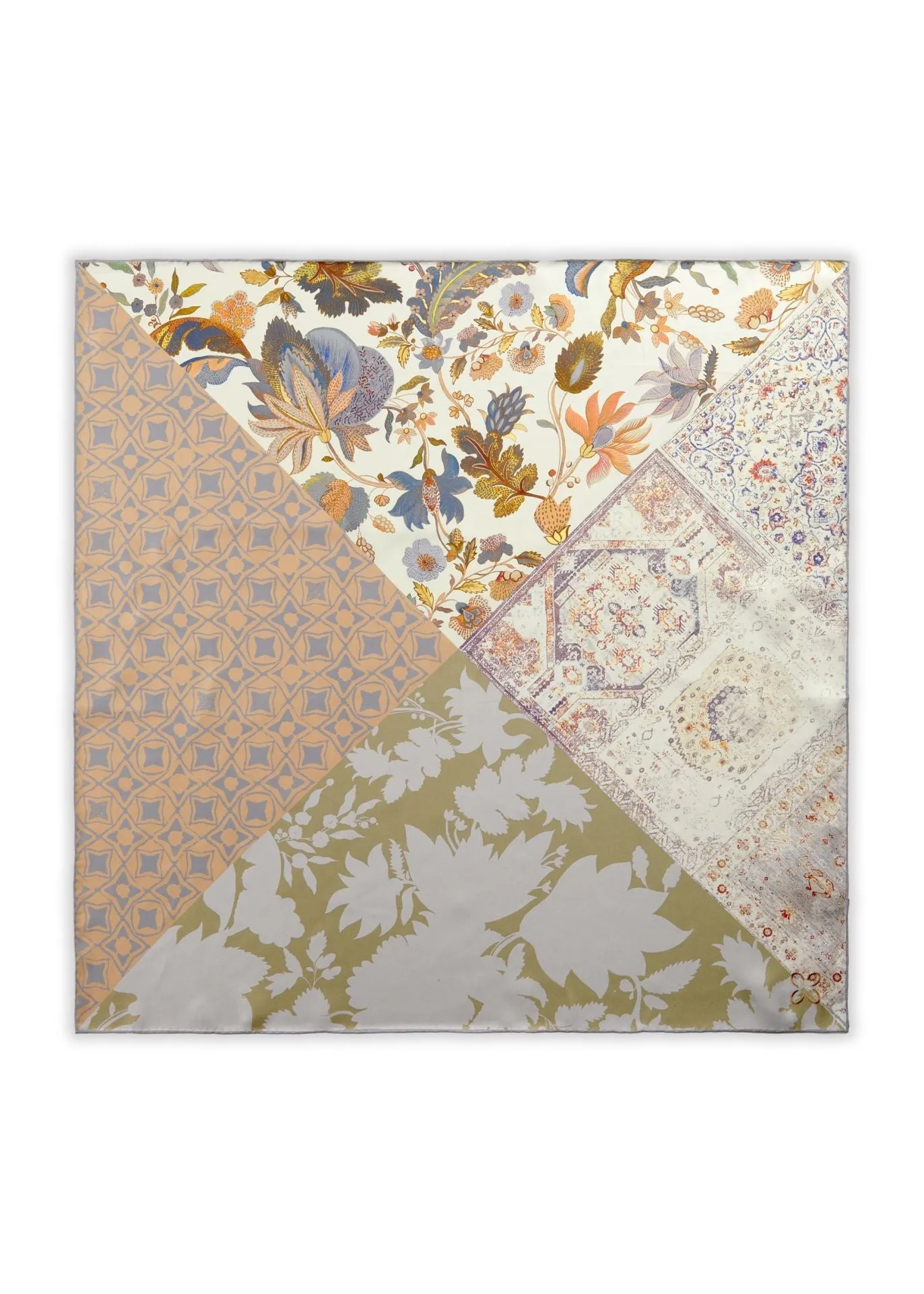 Codello Small Silk Scarf Brown Shades