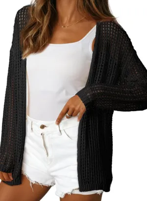Dokotoo Womens Crochet Cardigan Sweater Boho Cover-ups Oversized Open Front Tunic Summer Outwear