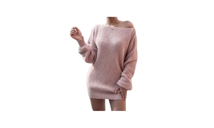 Long Sleeve Casual Loose Knitted Woolen Dress