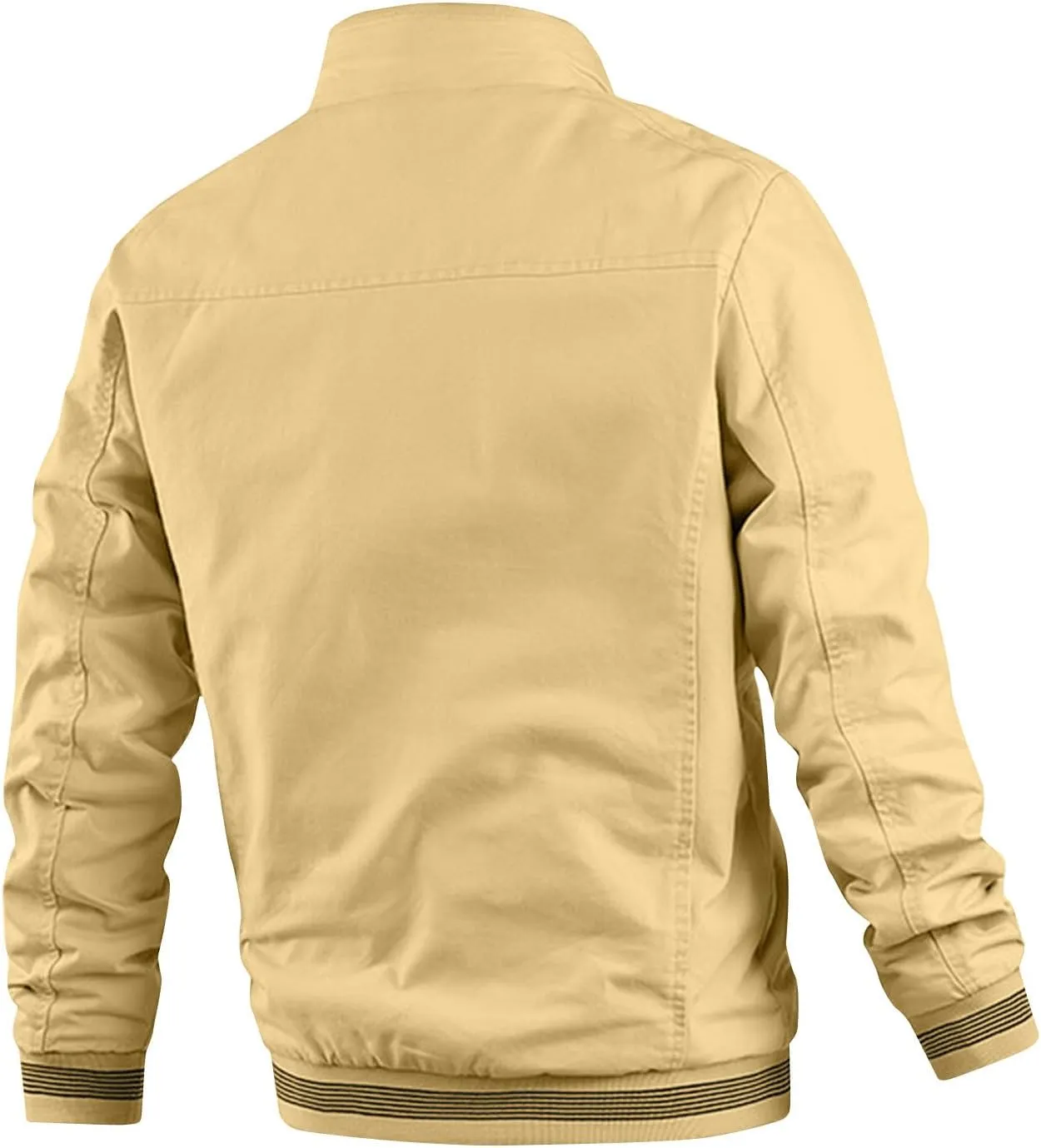 Men Bomber Jacket,Casual Fleece Lined Jacket Men Fall Winter Warm Full Zip Lightweight Jacket Outwear with Pockets