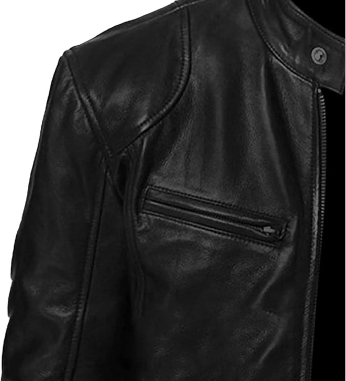 Men Slim Fit Motorcyle Leather Jacket Zip-Up Windbreaker Leather Jackets Lightweight PU Vintage Biker Coat