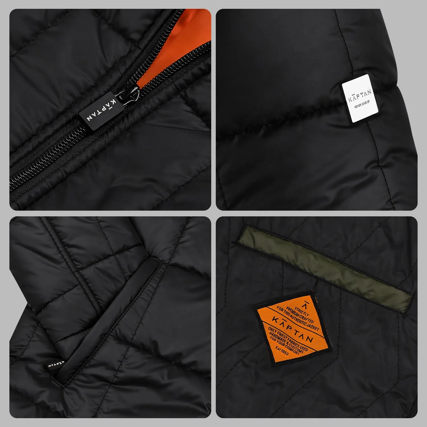 Mens Puffer Jacket Black | Kaptan