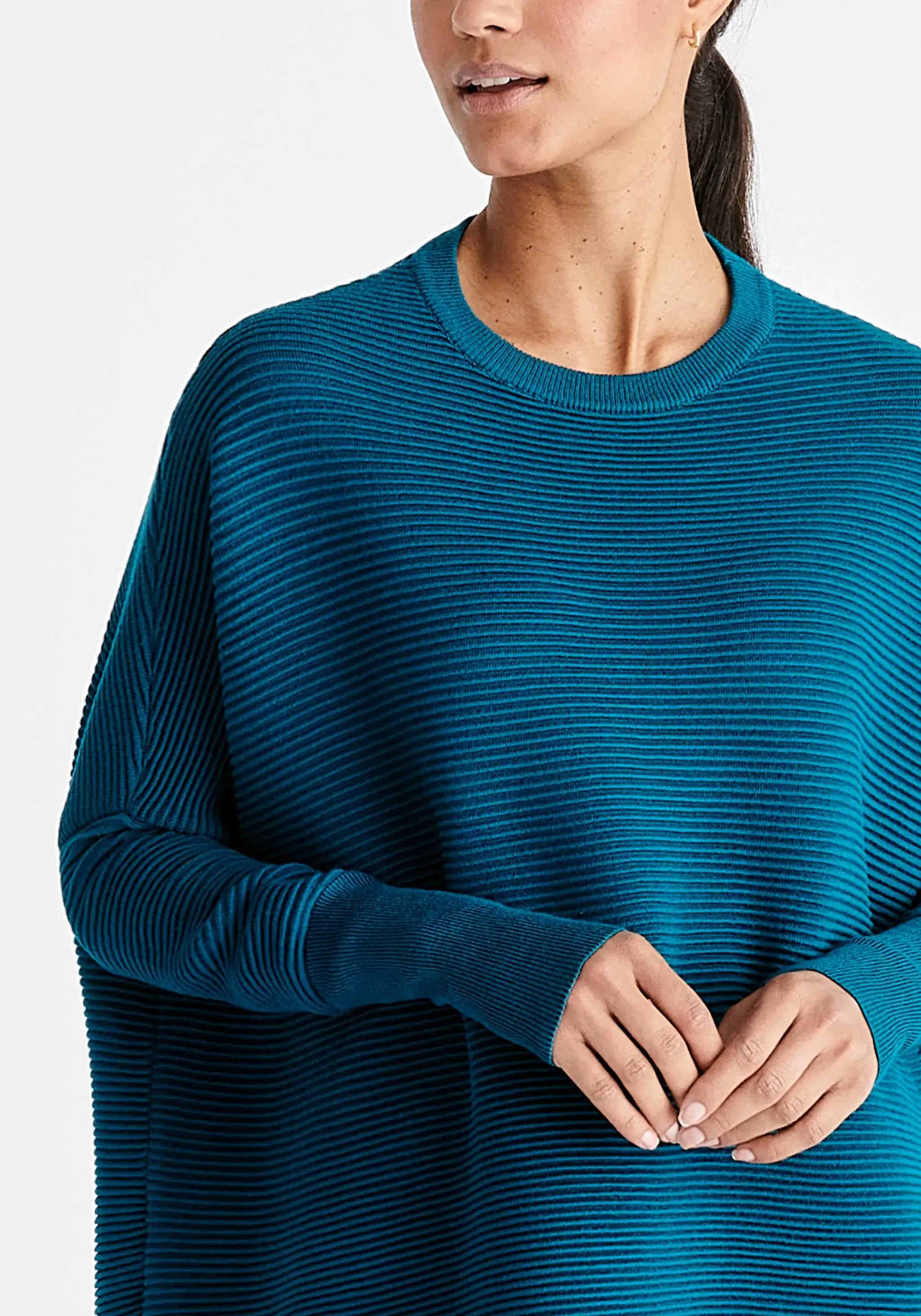 Ocean Blue Paisie Ribbed Jumper