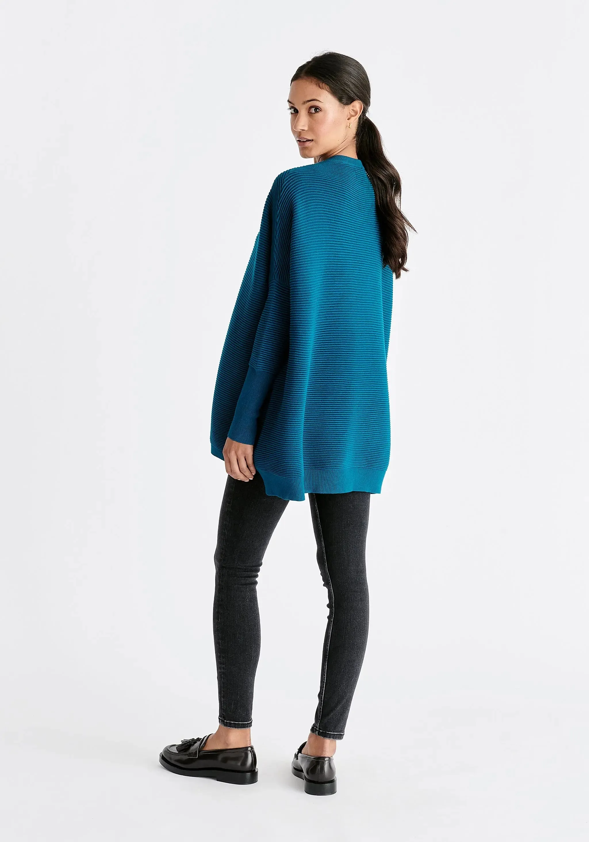 Ocean Blue Paisie Ribbed Jumper