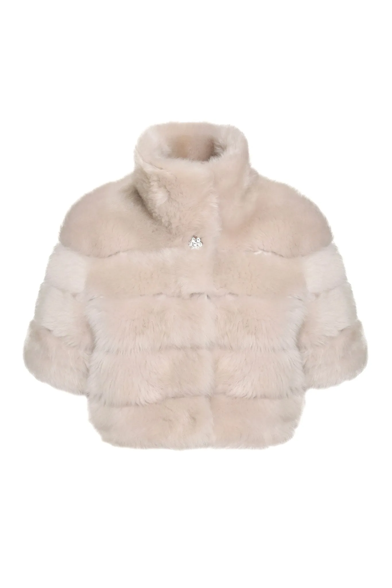 Reversible Merinillo Shearling Lamb Bolero with Cropped Sleeves