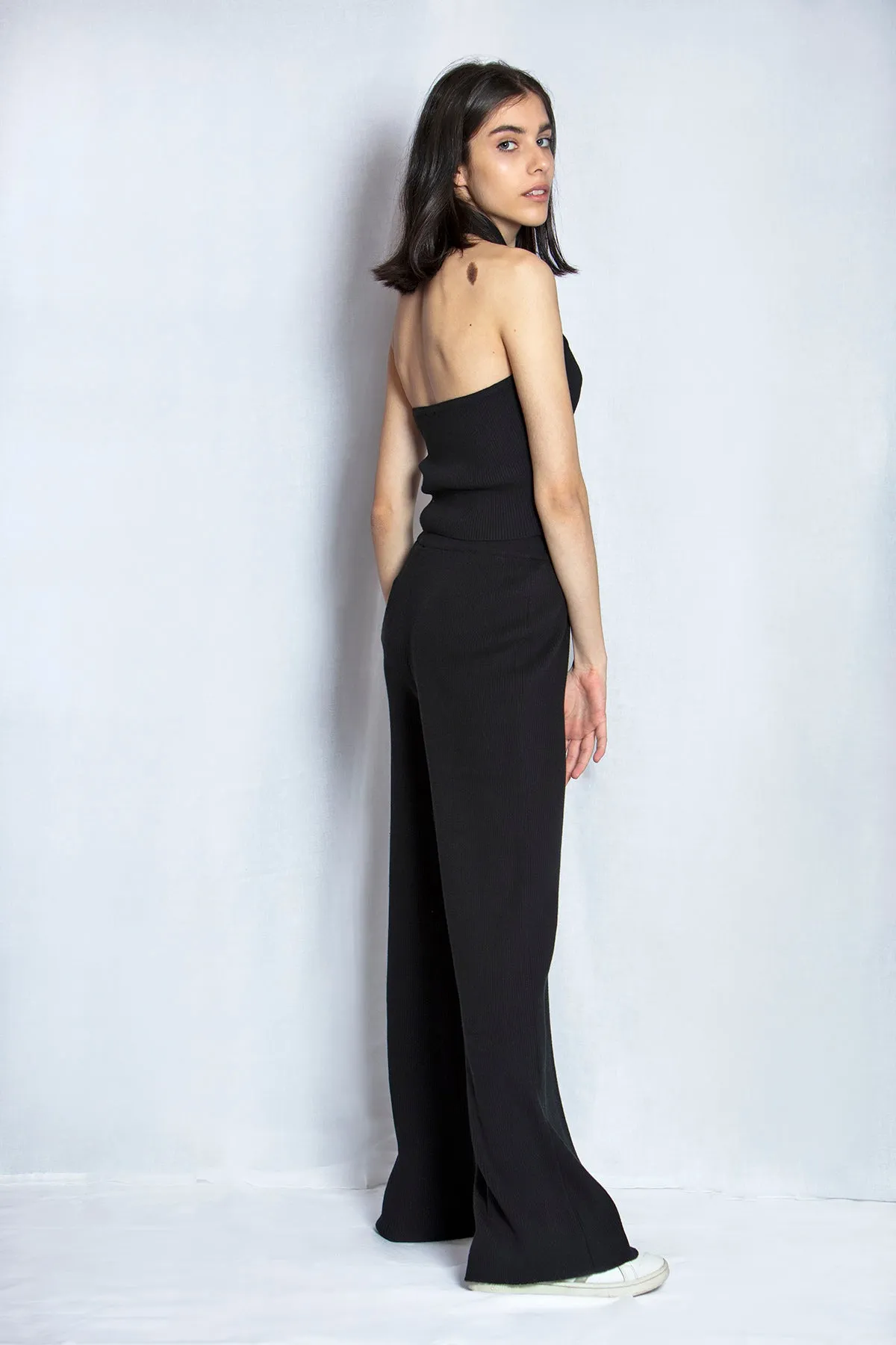 Ribbed Cotton-blend Wide-leg Pants
