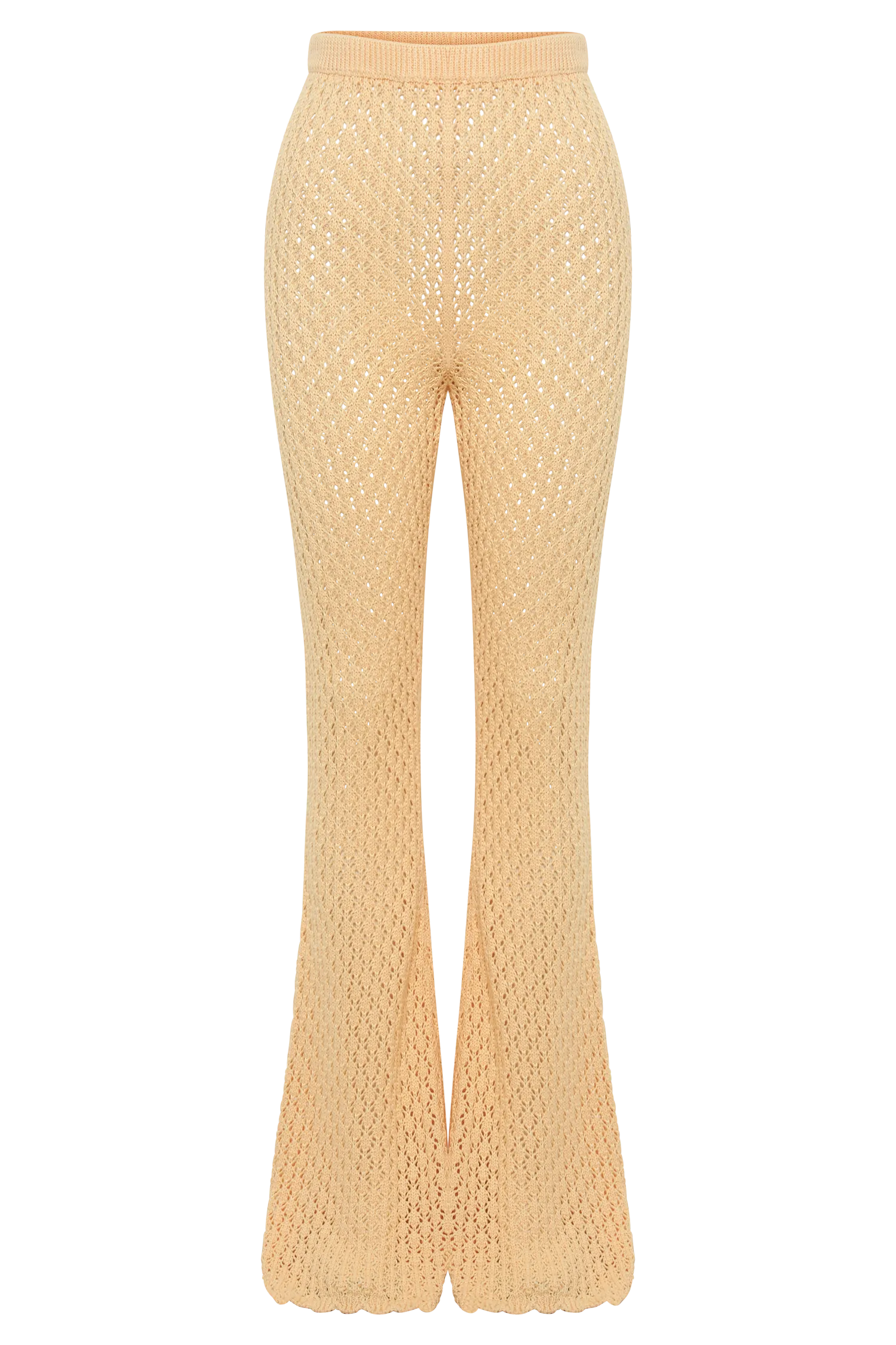 Rosana Crochet Straight Leg Pants - Apricot