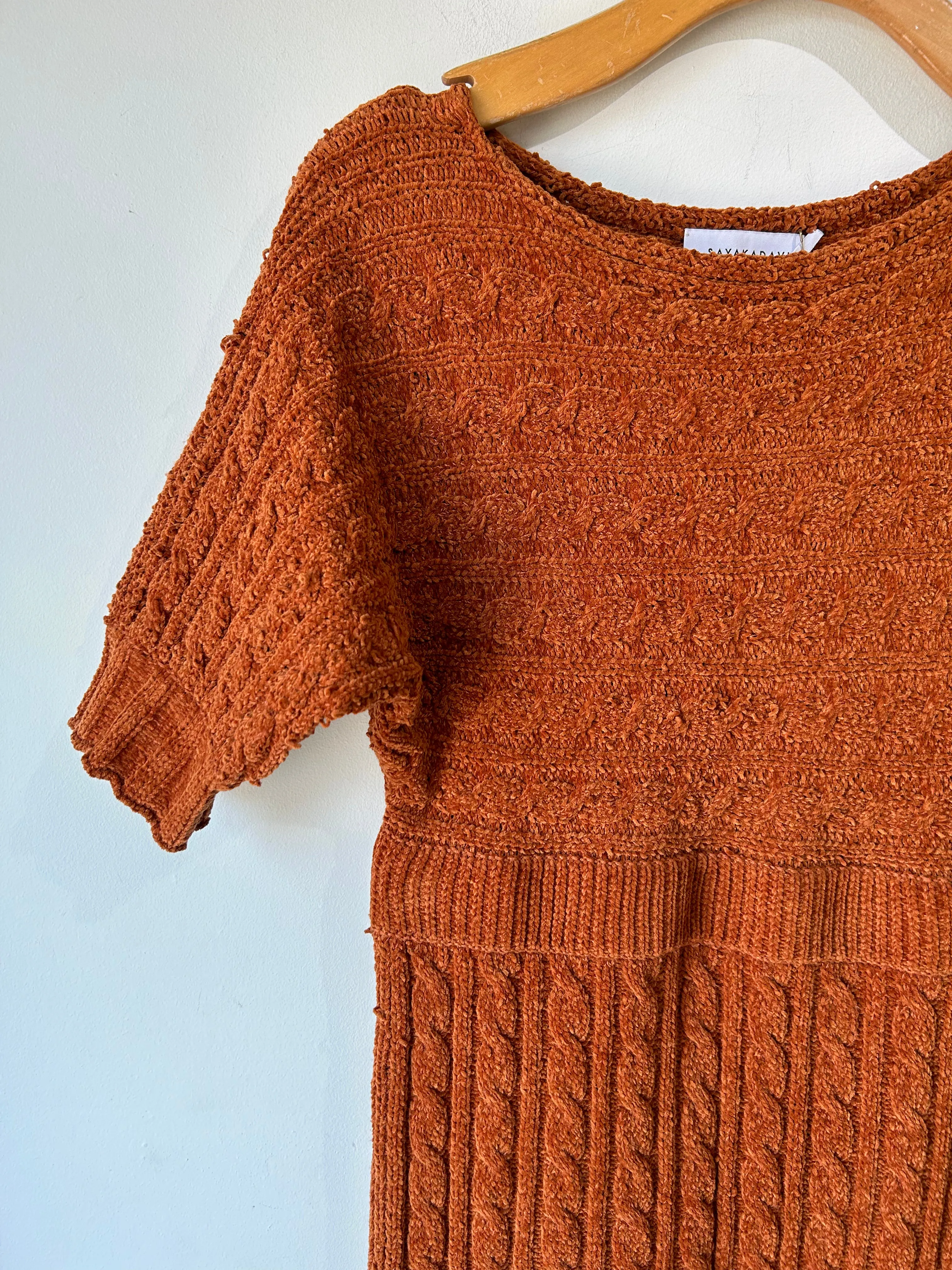Sayaka Davis Rust Chenille Knit Dress