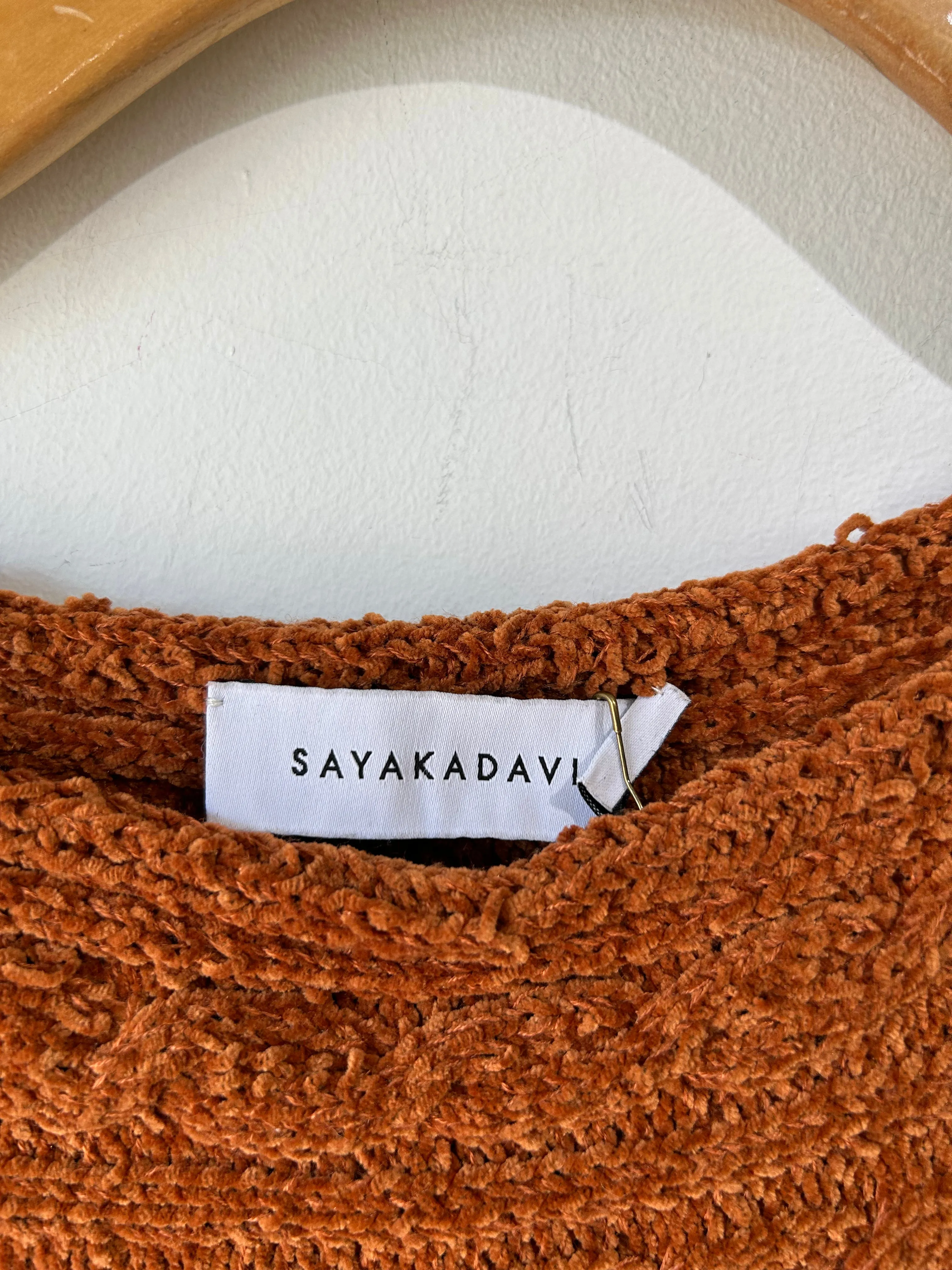 Sayaka Davis Rust Chenille Knit Dress