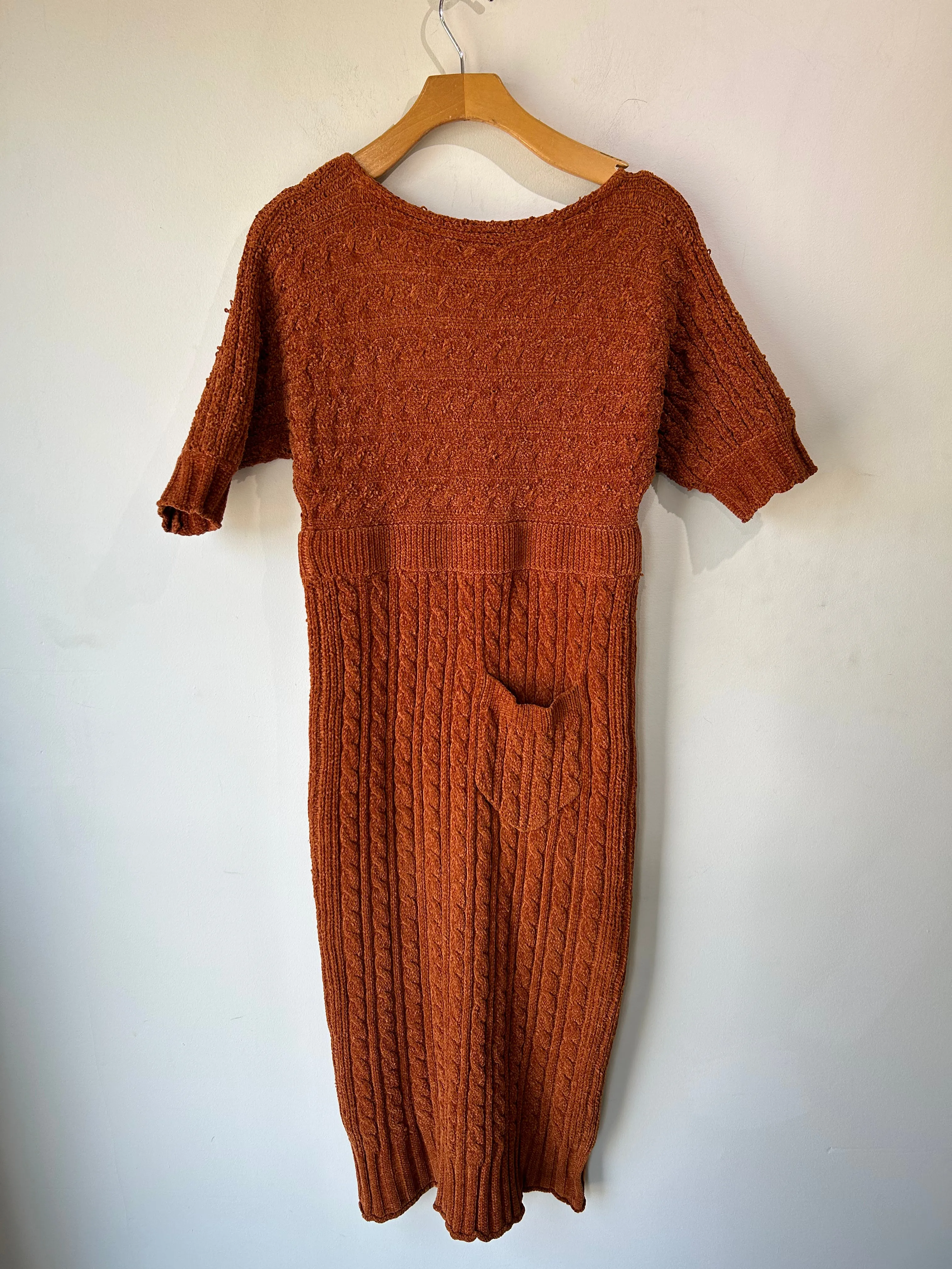 Sayaka Davis Rust Chenille Knit Dress