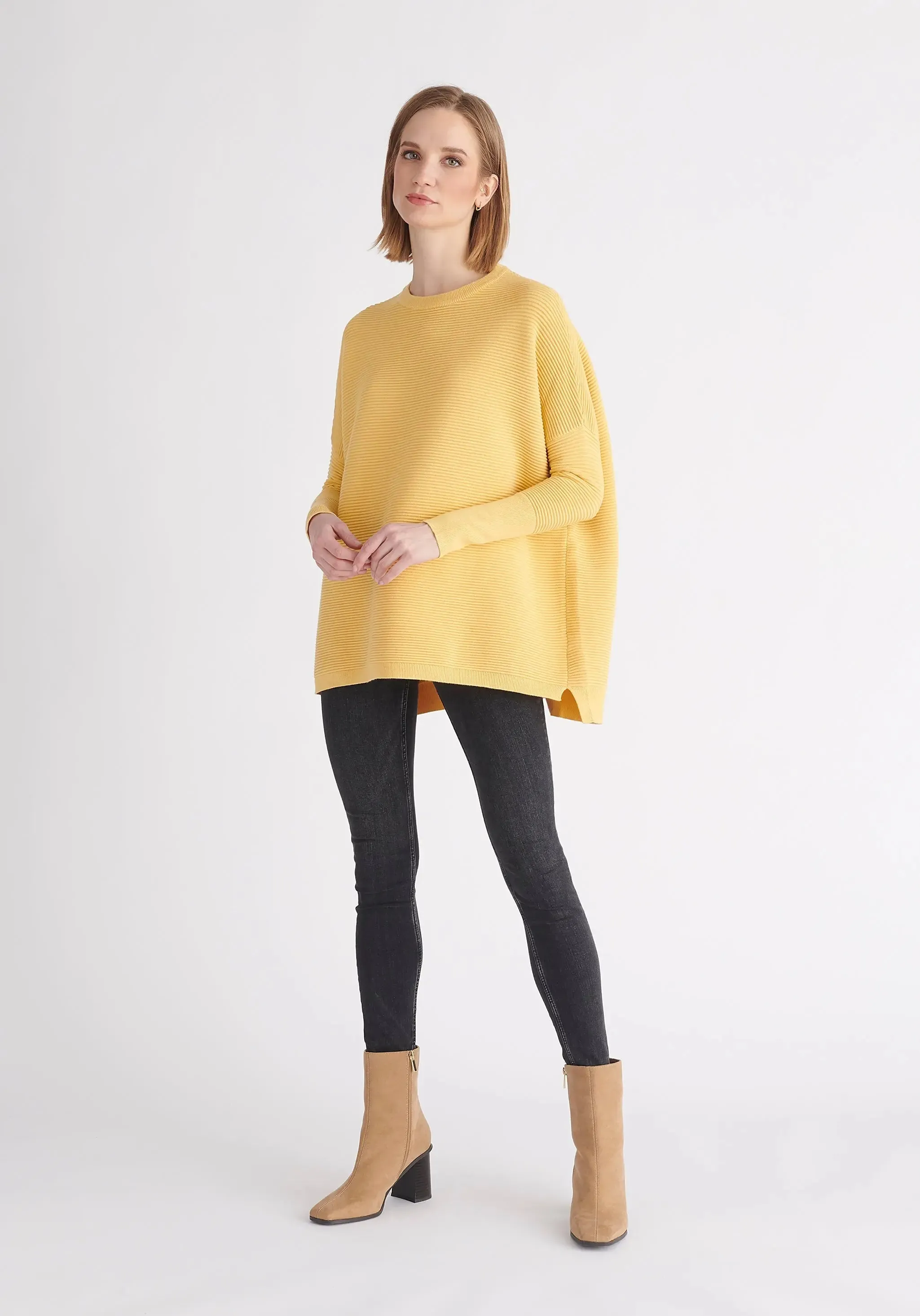 Yellow Paisie Ribbed Jumper