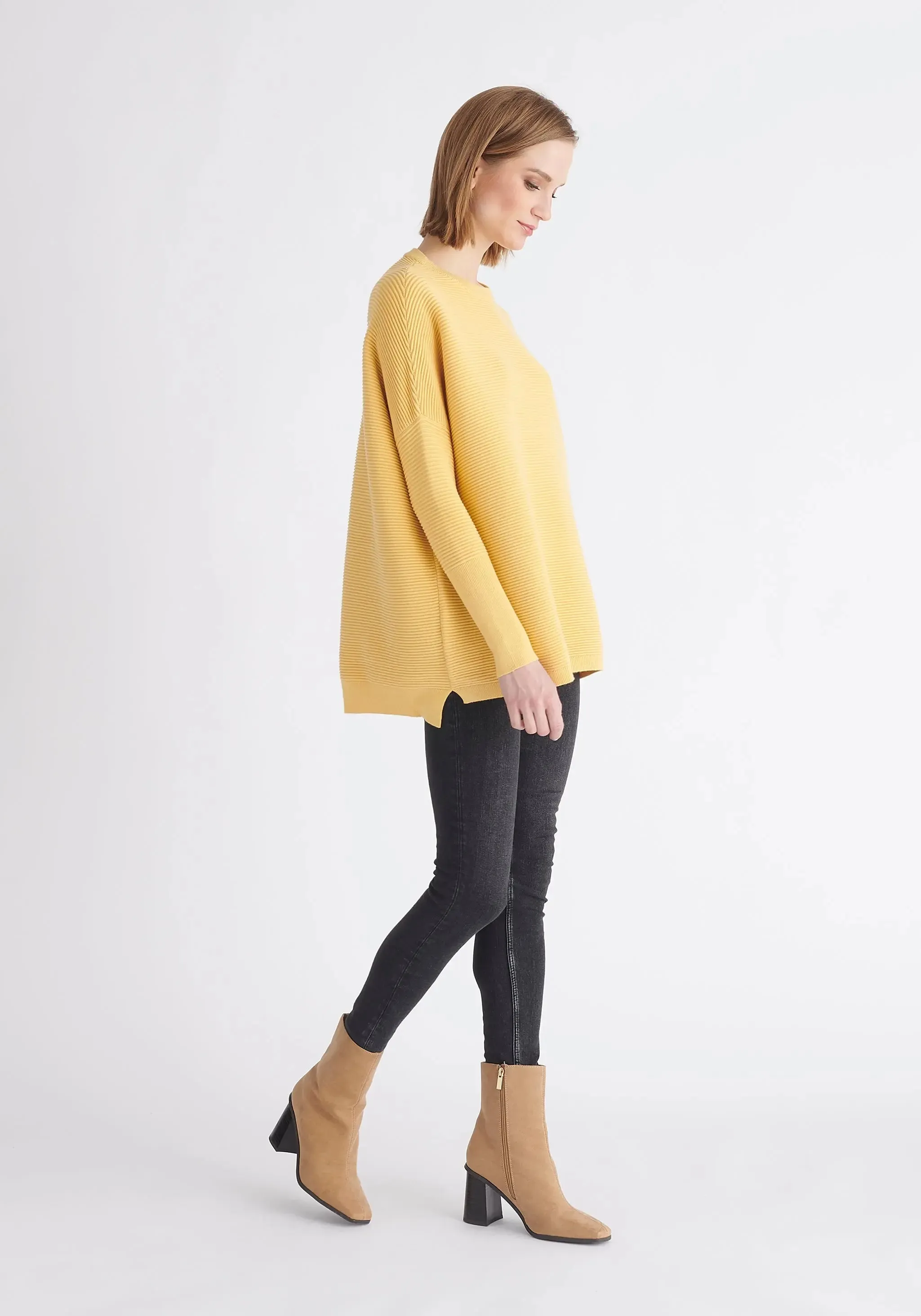 Yellow Paisie Ribbed Jumper